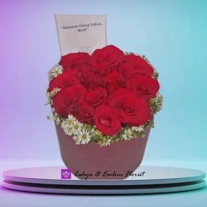 Bunga Box Mawar Merah - Karangan Bunga Papan The Box Flower Bogor